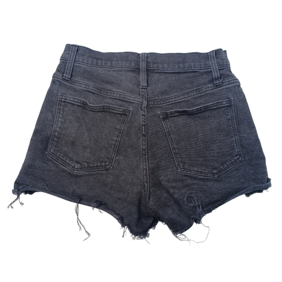 Madewell Black High Waisted Button Fly Jean Shorts - Picture 2 of 11